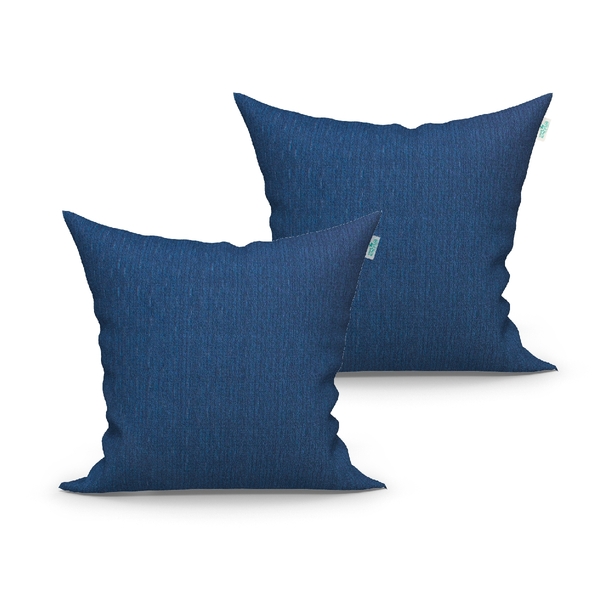 Kit Almofada Grande Azul Lisa 60cm X 60cm 2 Unidades Com Refi