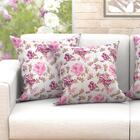 Kit Almofada Grande Floral Rosa 60cm X 60cm 2 Unidades Com Re