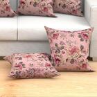 Kit Almofada Grande Rosê Floral 4 Unidades 60cm X 60cm Com Re