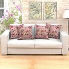 Kit Almofada Grande Rosê Floral 4 Unidades 60cm X 60cm Com Re