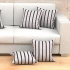 Kit Almofada Listrada Cinza 2 Unidades 45cm X 45cm Com Refil