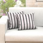 Kit Almofada Listrada Cinza 2 Unidades 45cm X 45cm Com Refil