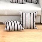 Kit Almofada Listrada Cinza 2 Unidades 45cm X 45cm Com Refil