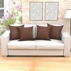 Kit Almofada Marrom Lisa Grande 4 Unidades 60cm X 60cm Com Re