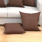 Kit Almofada Marrom Lisa Grande 4 Unidades 60cm X 60cm Com Re
