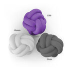 Kit Almofada Nó Lilás, Branco E Cinza 3 Unidades