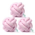 Kit Almofada Nó Rosa Liso Decorativo 3 Unidades Para Decoraçã