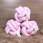 Kit Almofada Nó Rosa Liso Decorativo 3 Unidades Para Decoraçã