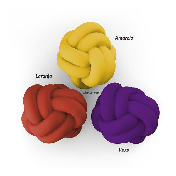 Kit Almofada Nózinho Amarelo, Roxo E Laranja 3 Unidades