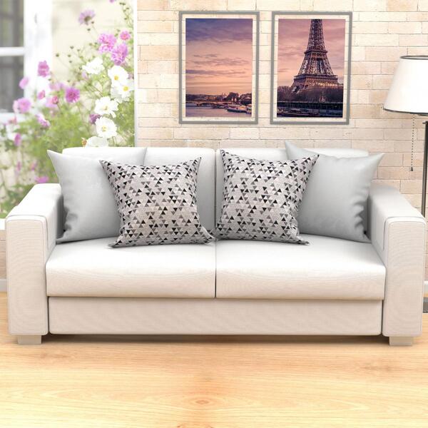 Kit Almofada Para Sala Estampada Grande Branca 4 Unidades 60c