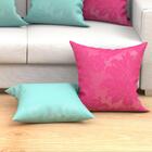 Kit Almofada Para Sala Grande Rosa E Azul 4 Unidades 60cm X 6
