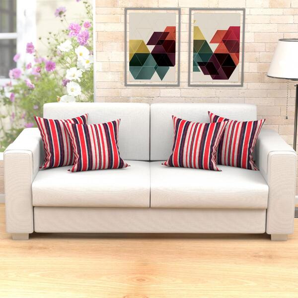 Kit Almofada Para Sala Listrada 4 Unidades 45cm X 45cm Com Re