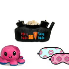 Kit Almofada Pipoca Meu Lado E Seu Lado + Polvo + 2 Máscaras