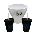 Kit Almofada Porta Pipoca 1 Balde 2 Copos Casal Filme Cinema