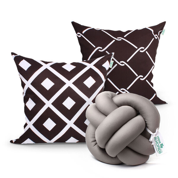 Kit Almofada Preta 2 Unidades 45cm X 45cm Com Refil De Silico