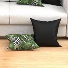 Kit Almofada Preta + Verde Estampada 2 Unidades Com Refil De