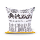 Kit Almofada Quarto Amarela Geométrica Estampada 3 Unidades 4