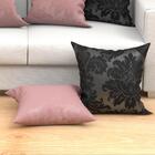 Kit Almofada Rosê E Preta Grande 60cm X 60cm Com Refil 2 Unid