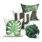 Kit Almofada Verde Costela De Adão 3 Unidades 45cm X 45cm Com