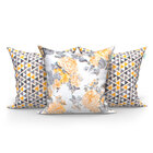 Kit Almofadas Decorativas Amarelas e Floral Harmonia 45cm x 4