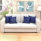 Kit Almofadas Decorativas Para Sala Azul Medalhão Jacquard 45