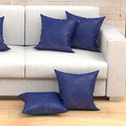 Kit Almofadas Decorativas Para Sala Azul Medalhão Jacquard 45