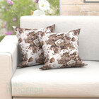 Kit Almofadas Decorativas Para Sala Floral Cáqui 45cm X 45cm