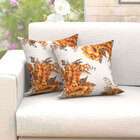 Kit Almofadas Decorativas Para Sala Floral Palha 45cm X 45cm