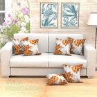 Kit Almofadas Decorativas Para Sala Floral Palha 45cm X 45cm