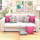 Kit Almofadas Decorativas Para Sala Floral Tiffany Com Rosa M