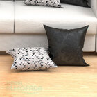 Kit Almofadas Decorativas Para Sala Preta Triângulos 45cm X 4