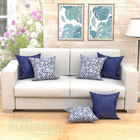 Kit Almofadas Decorativas Para Sala Triângulo Azul Marinho Co