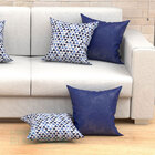 Kit Almofadas Decorativas Para Sala Triângulo Azul Marinho Co