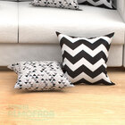 Kit Almofadas Para Sala Triângulo Chevron Preto Composê 45cm