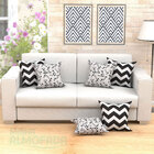 Kit Almofadas Para Sala Triângulo Chevron Preto Composê 45cm