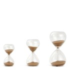 Kit Ampulheta Vidro Bege Mart 3 Unidades