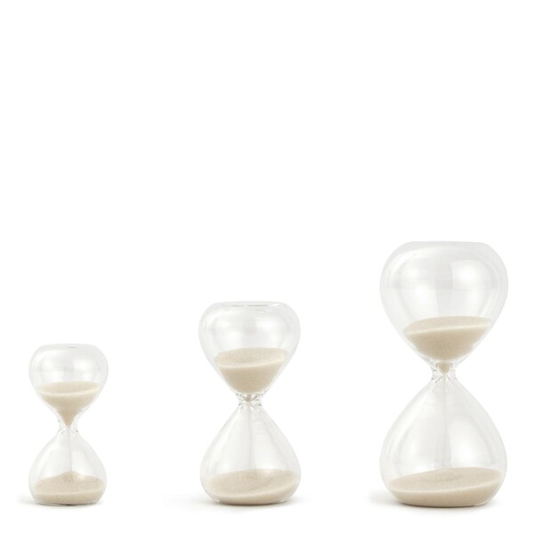 Kit Ampulheta Vidro Off White Mart 3 Unidades