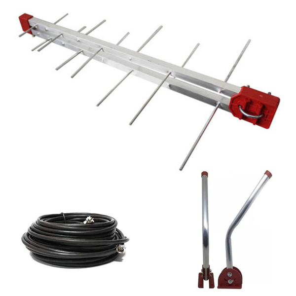 Kit Antena Tv Digital 4k Externa Log 16 Elementos C/ Mastro A