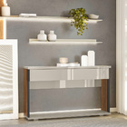 Kit Aparador Buffet 02 Gavetas Amber Com Espelho Caribe Preto