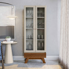 Kit Aparador Buffet 02 Portas 01 Gaveta Mateo Cristaleira Geó