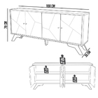 Kit Aparador Buffet 04 Portas Messina Com Mesa De Centro Ferr