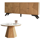 Kit Aparador Buffet 04 Portas Messina Com Mesa De Centro Ferr