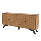 Kit Aparador Buffet 04 Portas Messina Com Mesa De Centro Ferr