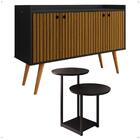 Kit Aparador Buffet Dallas Cantinho Café Mesa Apoio Lateral L