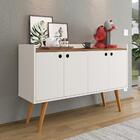 Kit Aparador Buffet Dallas Off White/freijó Cantinho Café Mes