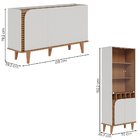 Kit Aparador Buffet E Cristaleira Jurere Pes Madeira Maciça