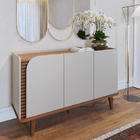 Kit Aparador Buffet E Cristaleira Jurere Pes Madeira Maciça