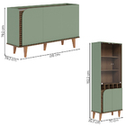 Kit Aparador Buffet E Cristaleira Jurere Pes Madeira Maciça