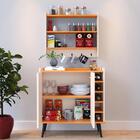 Kit Aparador Buffet Madero Barzinho Sala Armário Suspenso Amé