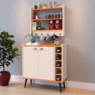 Kit Aparador Buffet Madero Barzinho Sala Armário Suspenso Amé